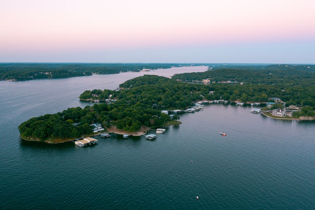 Aerial view of the Lake of the Ozarks.